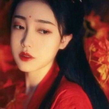 气质高雅女生红色系头像,女生头像图片