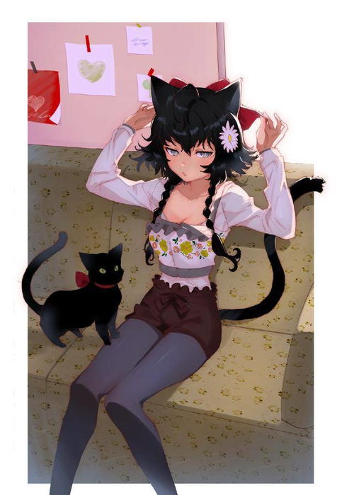 二次元画师猫耳少女,喜欢吗日本画师的插画作品