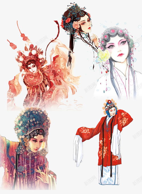水彩手绘戏曲美人免费下载页面网页平面电商创意素材中国风水墨素材
