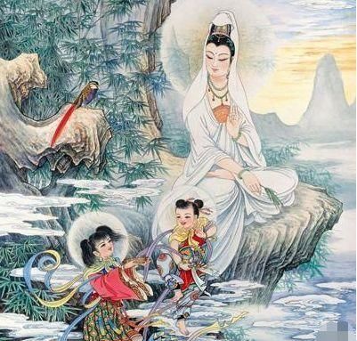 观音菩萨身边的两个小孩,男孩是红孩儿,女孩是谁你能想到吗