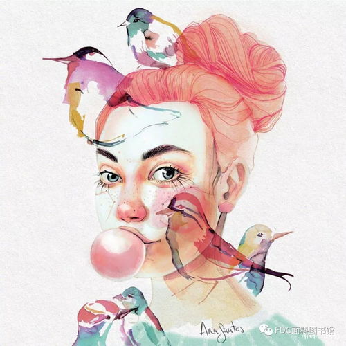 插画手作林间动物王国的鬼马精灵,细腻笔触记录自然的仙气少女