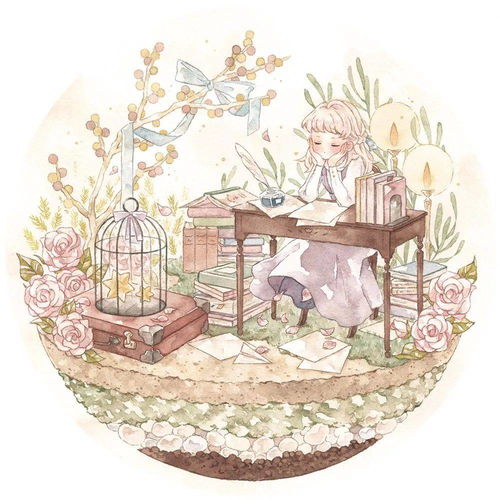 水彩插画萌系小清新卡哇伊q版少女手绘素材
