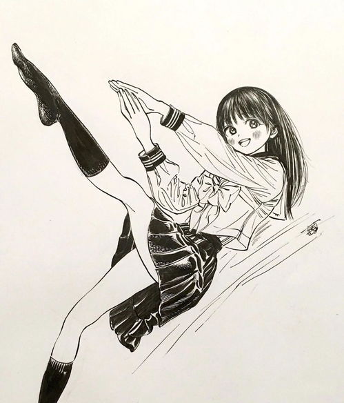 日系jk美少女手绘作品,潇洒的线条简直绝了