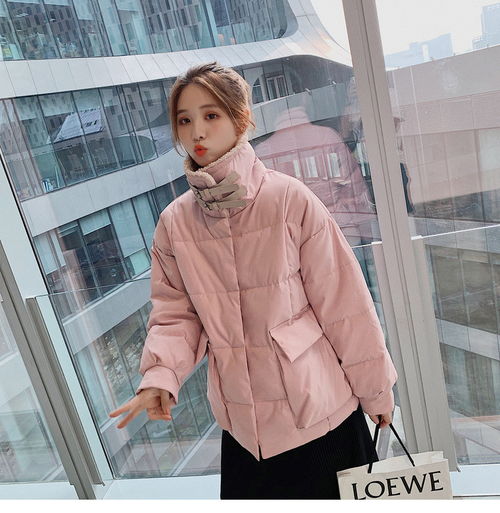 美霓玛冬季韩版潮流学生可爱宽松加厚翻领羊羔毛棉衣女棉服女装外套mnm
