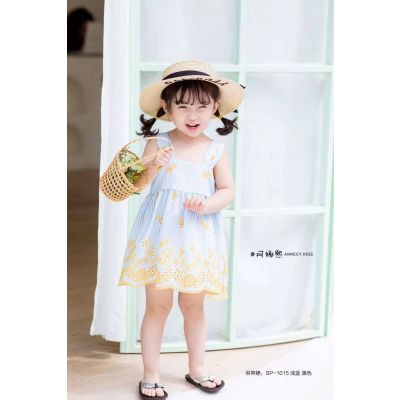 广东广州韩版童装女童连衣裙夏品牌折扣童装批发货源女童连衣裙价格中国供应商