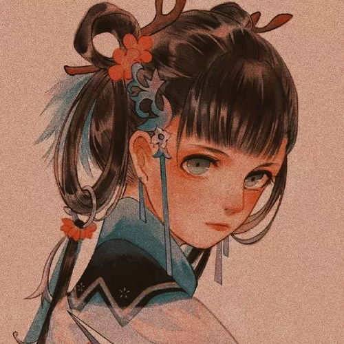 意境古风女生头像拂墙花影动疑是玉人来