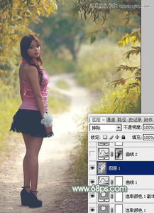 photoshop调出秋季淡雅效果树下女孩照片
