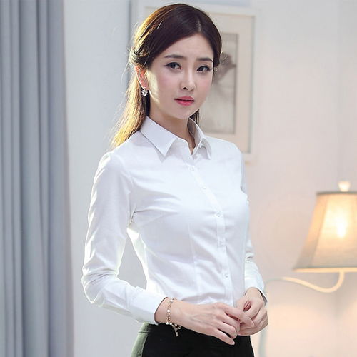 2020春秋款春季上衣气质短袖白色衬衫女百搭长袖衬衣职业工作服夏