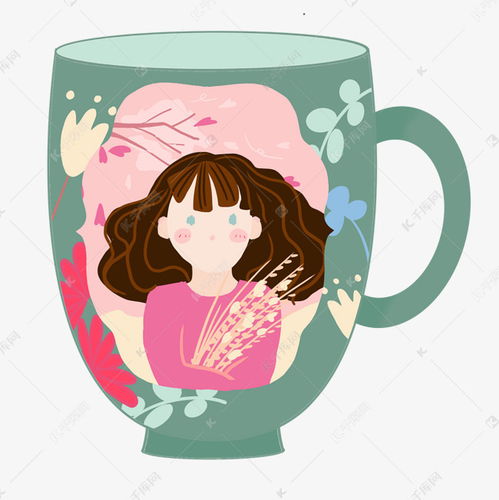 少女人物可爱风茶杯水杯素材图片免费下载千库网