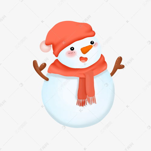 圣诞节戴圣诞帽的小雪人素材图片免费下载千库网
