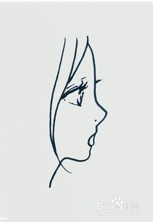 伴儿成长简笔画系列女生侧脸画法漂亮闭眼