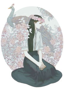 穿着飘逸长裙的二次元女生
