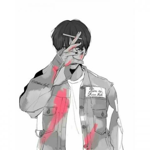 动漫男生头像抽烟系列