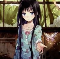 求黑发蓝瞳,黑发黑瞳的动漫少女图