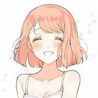 灰白头像女生卡通短发