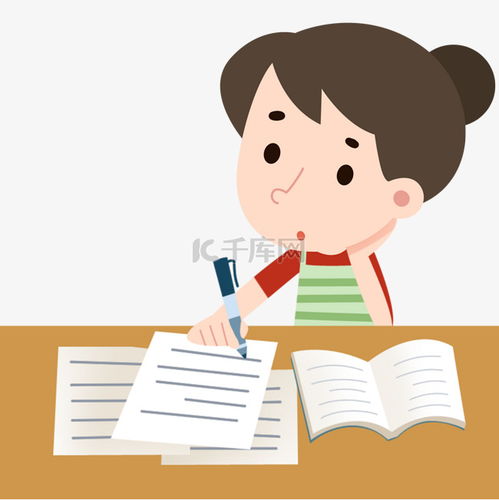 做题小女孩素材图片免费下载千库网