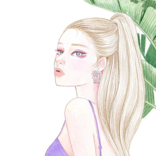 手绘插画彩铅绘画人物头像