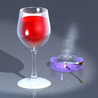 烟蒂和酒杯头像伤感烟头和酒杯配图头像