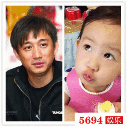 黄磊晒小女儿萌照大眼圆睁呆萌可爱嘴里永远都在吃东西