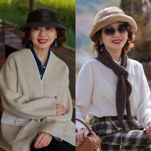 女头像真人图片戴帽子毛线帽