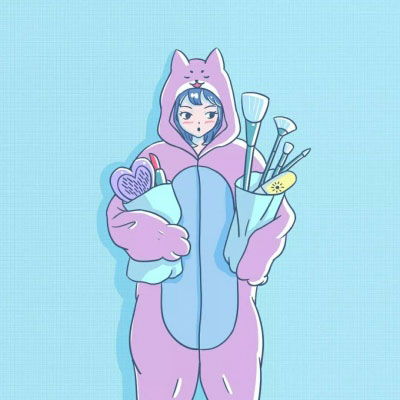 可爱女生动漫卡通闺蜜头像一人一张动漫闺头