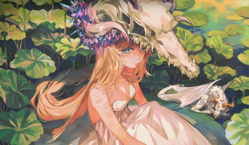 风格浓郁的二次元美少女同人插画,人物就像水晶拼合似的美