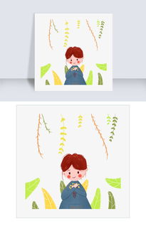 抱花的小女孩插画手绘图片素材其他格式下载动漫人物大全