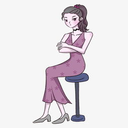 手绘卡通优雅马尾少女图片素材其他格式下载动漫人物大全