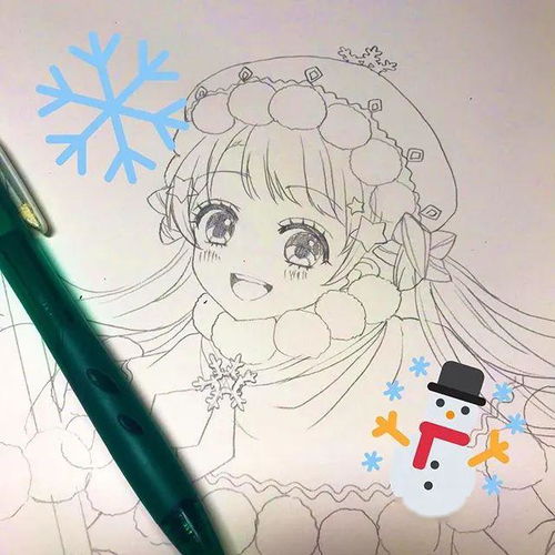 炒鸡可爱仙气的动漫人物女生马克笔插画线稿