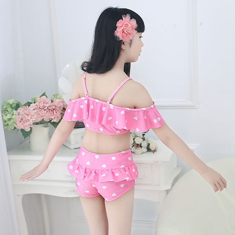 儿童泳衣女童泳衣比基尼分体泳衣小孩中小童宝宝公主泳衣泳装套装