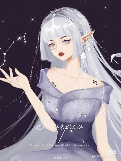 插画分享一组十二星座手绘,都是小仙女呢