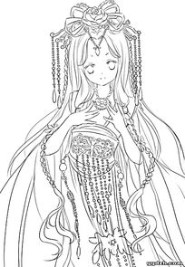 美女卡通手绘线稿图片