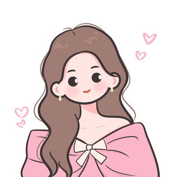 简笔画手绘高马尾女孩头像插画设计模板下载设计素材素材下的人物素材设计模板