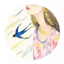 唯美插画女生头像