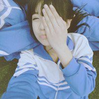 蓝色校服头像女生穿蓝色校服的青春女生头像