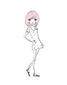 手绘人物插画小女孩图片素材其他格式下载儿童大全人物形象