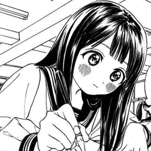 卡通头像漫画风女生头像,黑白动漫头像