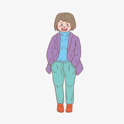 冬季冬日西服姑娘卡通手绘图片素材其他格式下载动漫人物大全