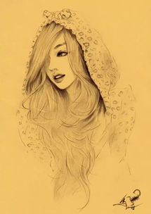唯美少女素描头像,美腻了