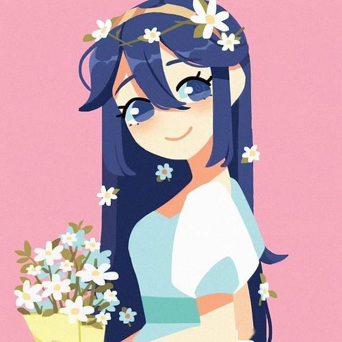 唯美小清新女生插画