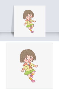 卡通手绘短发小女孩图片素材psb格式下载动漫人物大全