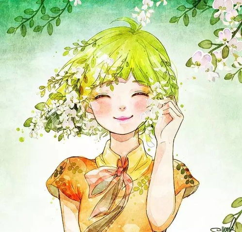 一组小清新的女生插画头像