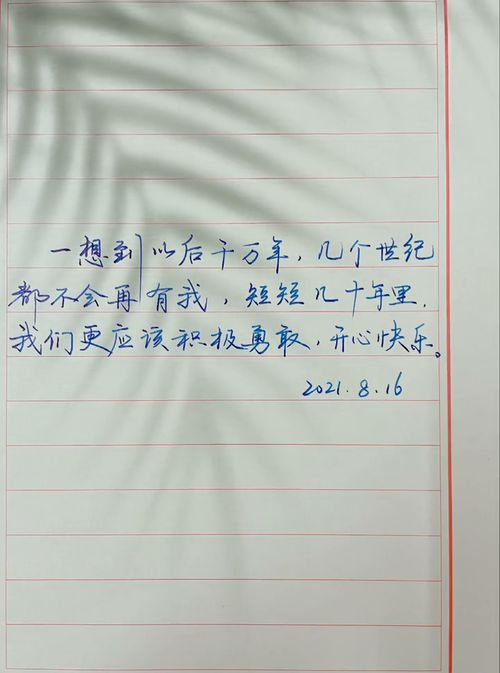乐观积极,必定风生水起,加油情感硬笔书法行楷字体