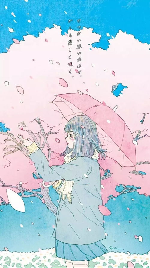 樱花少女头像背景图手机壁纸