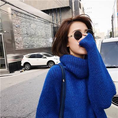 黑色的女生头像高级毛衣