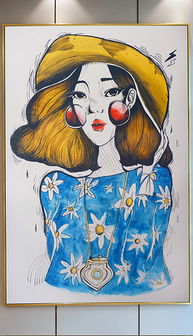 tif不分层油画女郎