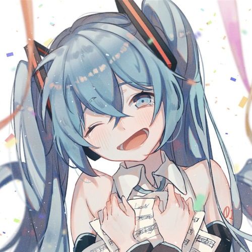 蓝粉系动漫头像长发飘飘的仙女小姐姐初音