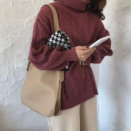 高领毛衣女秋冬新款韩版套头宽松慵懒外穿上衣加厚白色麻花针织衫