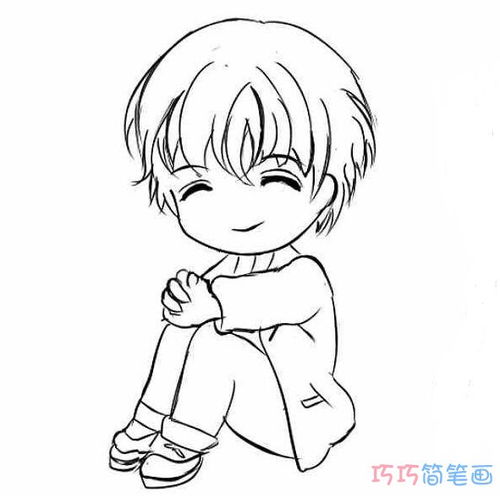 简笔画头像女生ins男生