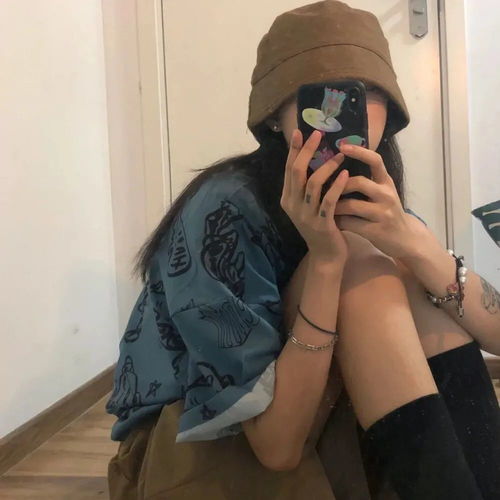 头像女生头像手机挡脸